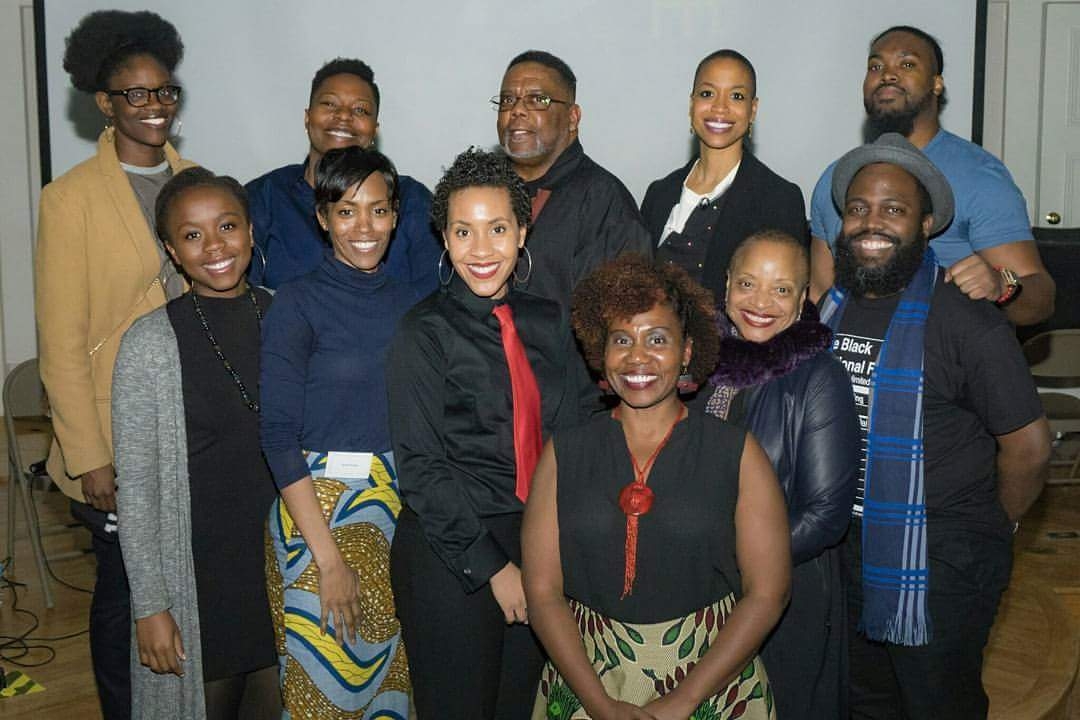 Top row: Njaimeh Njie, Monique Gamble, D. Michael Cheers, Rhea Combs and Reese Bland. Second Row: Zinhle Essamauh, Katina Douglas, Crystal Holmes, Imani M. Cheers, Deborah Willis and Reginald Cunningham. Photo Courtesy of Imani Cheers and GW Today